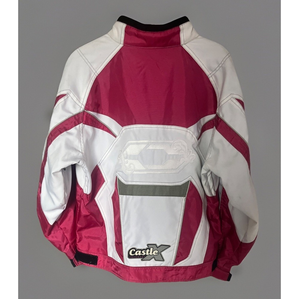Castle X‎ Racing Snowmobile 1/4 Zip Pullover Jacket Women's M Pink White ❄️ EUC - Picture 13 of 16